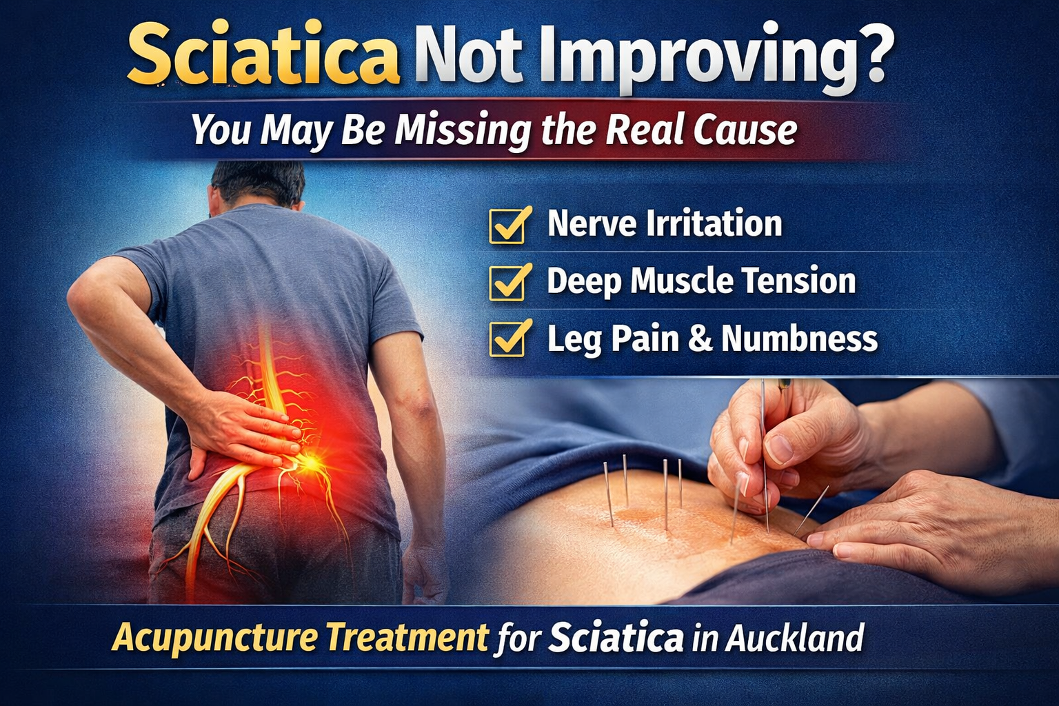 sciatica, leg pain, lower back pain, nerve pain, acupuncture, pain relief, chronic pain, piriformis syndrome, acupuncture auckland, auckland clinic