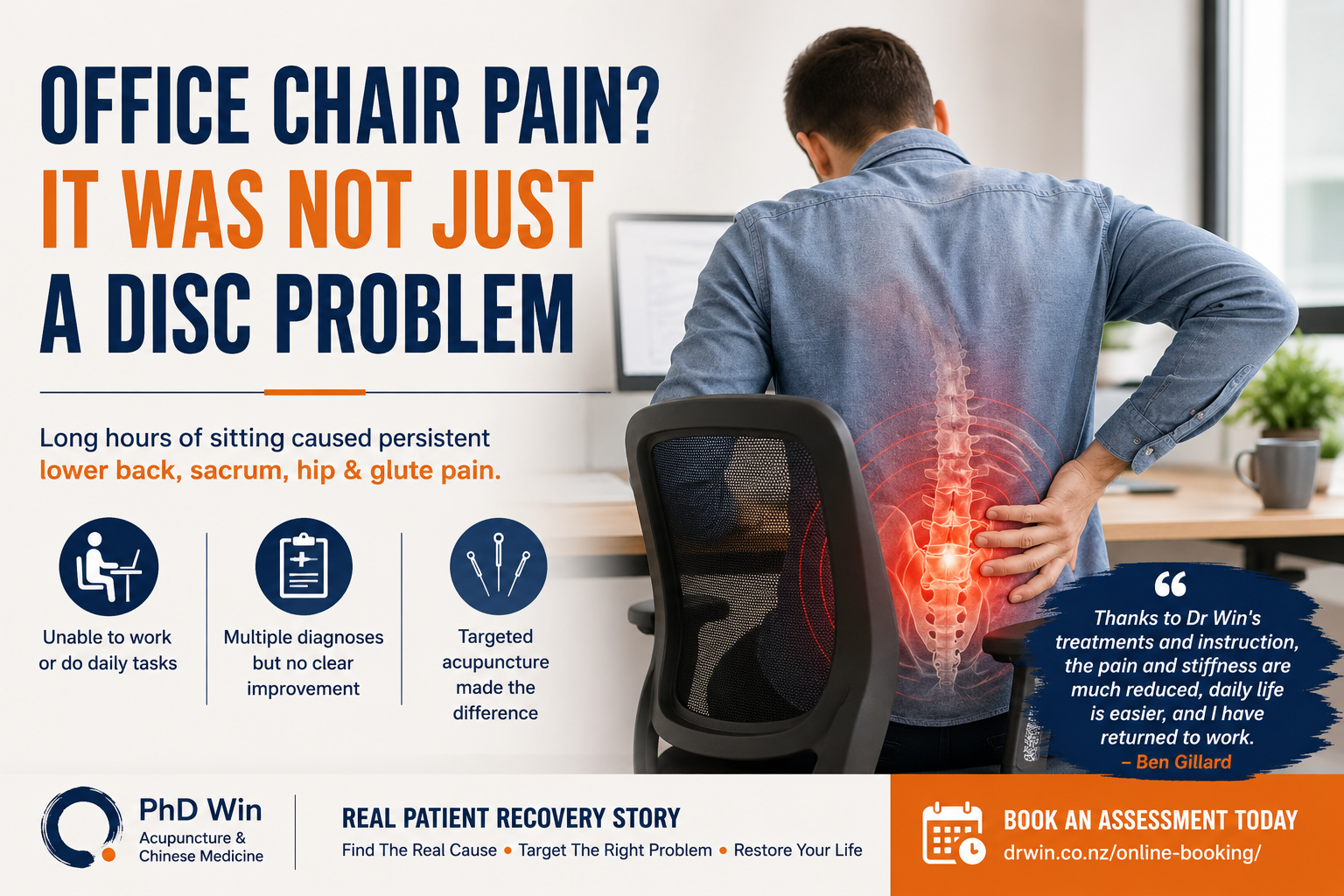 lower back office chair pain auckland acupuncture
