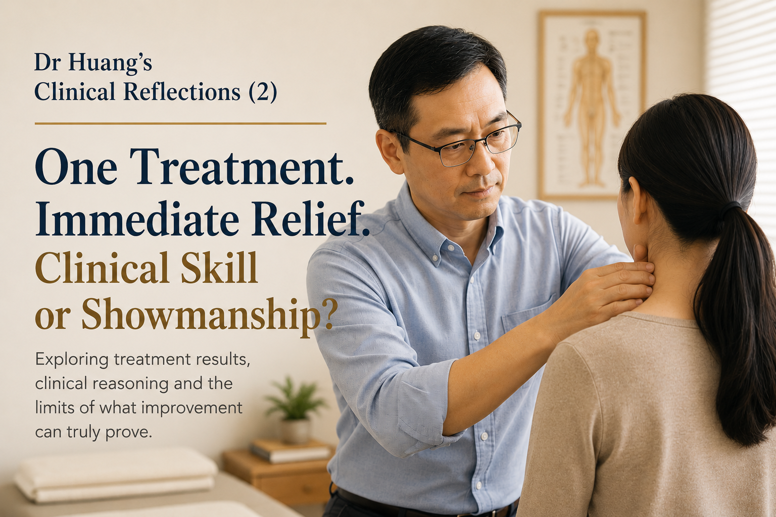clinical reasoning, acupuncture results, immediate pain relief, acupuncture treatment, diagnostic reasoning, differential diagnosis, treatment response, clinical evidence, shoulder pain, hand numbness, scalene muscles, nerve irritation, musculoskeletal pain, clinical assessment, Dr Win Huang, PhD Win Acupuncture Clinic