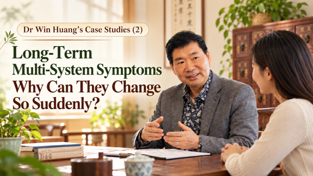 multi-system symptoms, chronic fatigue, migraine, chronic pain, digestive symptoms, skin problems, acupuncture case study, Chinese medicine, chronic symptom regulation, state shift, Dr Win Huang, clinical case study