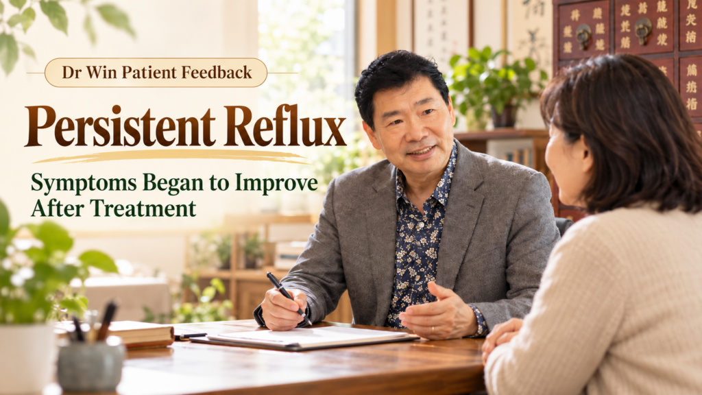 reflux patient feedback, frequent burping, upper abdominal discomfort, acupuncture for reflux, Dr Win Huang, Auckland acupuncture, patient testimonial